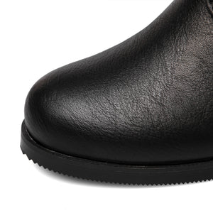 black Women's vintage lace-up mid block heels oxfords