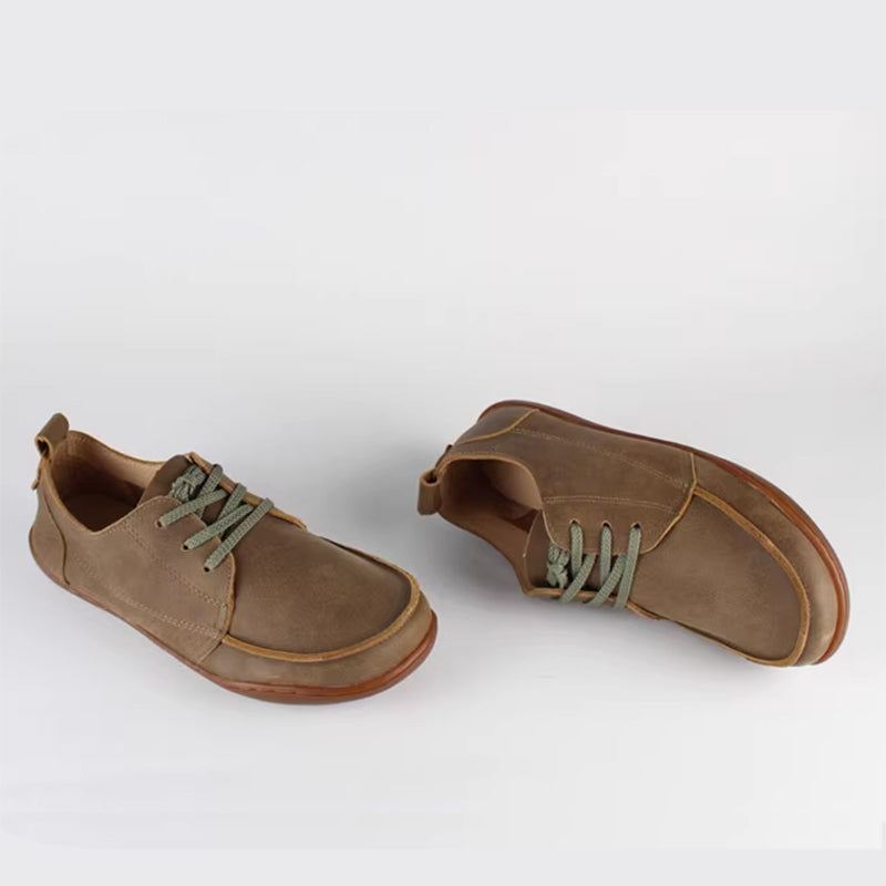khaki Women's vintage leather derby boots
