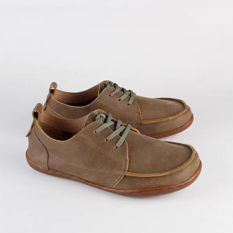 khaki Women's vintage leather derby boots