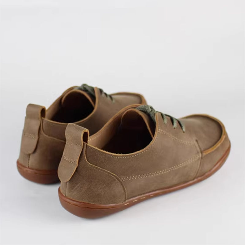 khaki Women's vintage leather derby boots