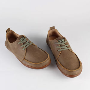 khaki Women's vintage leather derby boots