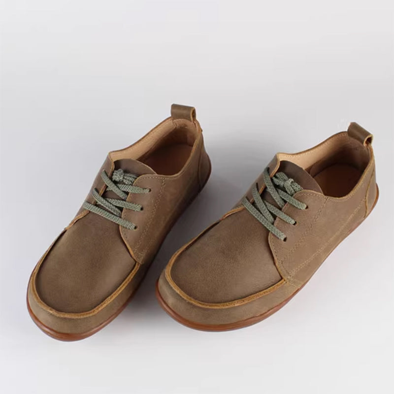 khaki Women's vintage leather derby boots