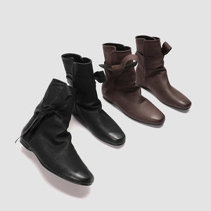 Women's vintage medieval side tie-up boots
