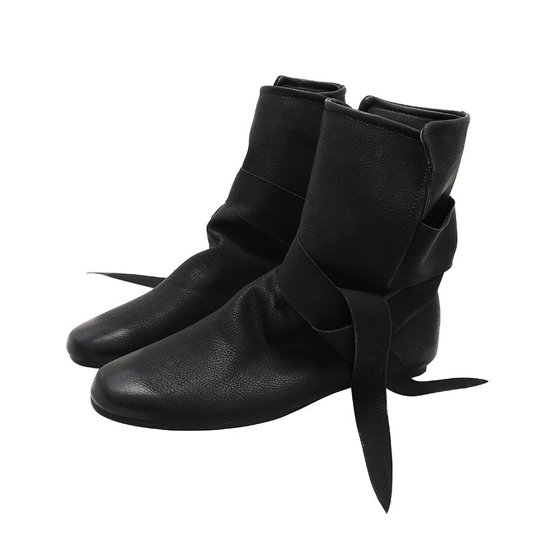 Women's vintage medieval side tie-up boots