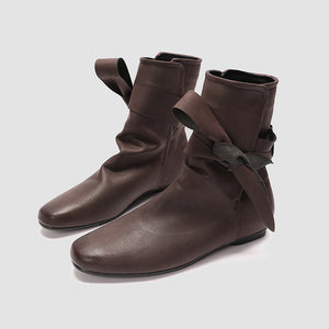 Women's vintage medieval side tie-up boots