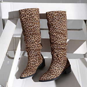 Women's vintage slouchy knee high boots