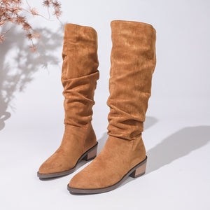 Women's vintage slouchy knee high boots