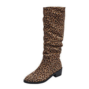 Women's vintage slouchy knee high boots