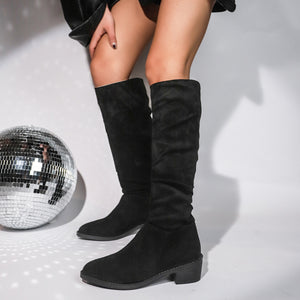 Women's vintage slouchy knee high boots