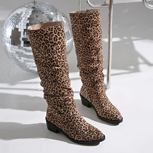 Women's vintage slouchy knee high boots
