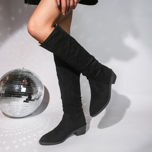 Women's vintage slouchy knee high boots