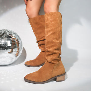Women's vintage slouchy knee high boots