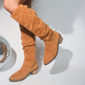 Women's vintage slouchy knee high boots