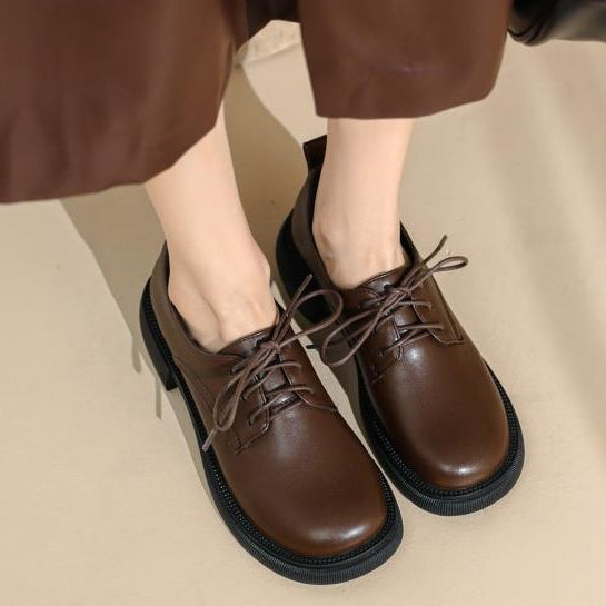 Retro-Inspired Derby Shoes for Women – Wide Toe Lace-Up Detail + Comfortable Vintage Derby for Everyday Wear
