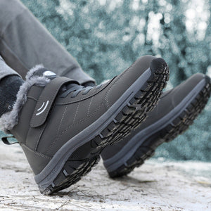 Women's warm plush lined anti-skid velcro snow boots