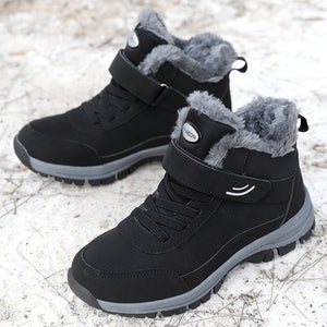 Women's warm plush lined anti-skid velcro snow boots