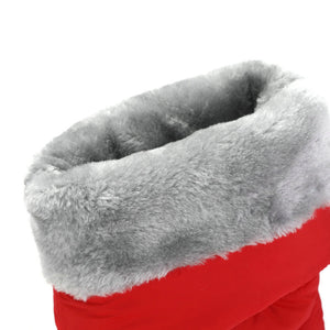 Women's warm plush lined down cloth chunky platform knee high snow boots