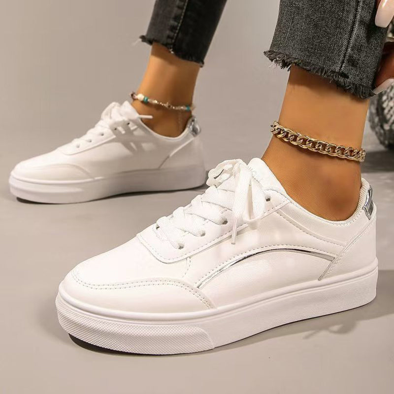 Women's white platform sneakers anti-slip