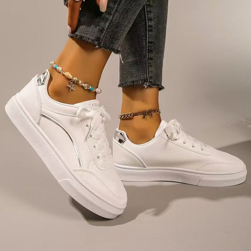 Women's white platform sneakers anti-slip