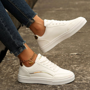 Women's white platform sneakers anti-slip