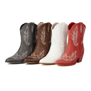 Women's wide fit slip-on ankle cowboy boots