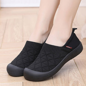 Women's wide round toe slip on shoes
