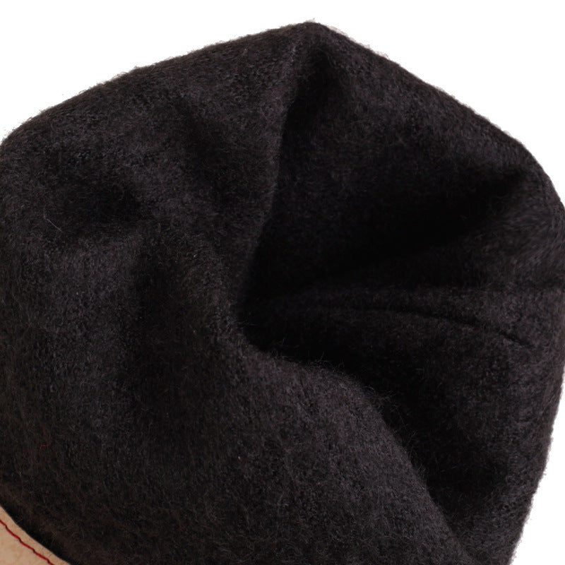 black Women's winter chunky heels knee high boots