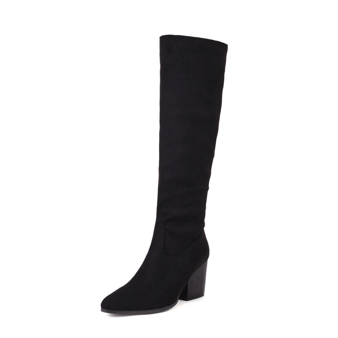 Women's winter chunky heels knee high boots