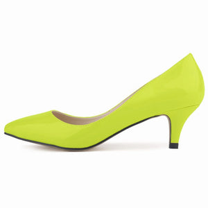 Women wedding heels | candy color pointed toe kitten heels | slip on bridal heels