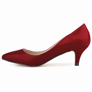 Women wedding heels | candy color pointed toe kitten heels | slip on bridal heels