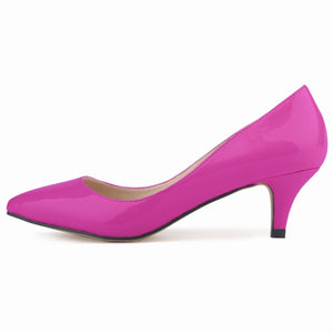 Women wedding heels | candy color pointed toe kitten heels | slip on bridal heels