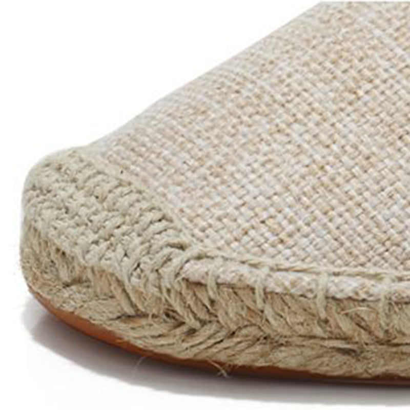 beige Women summer pure color flat slip on espadrille loafers