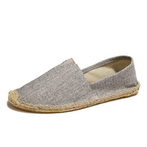 Women summer pure color flat slip on espadrille loafers