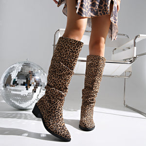 Women's vintage slouchy knee high boots