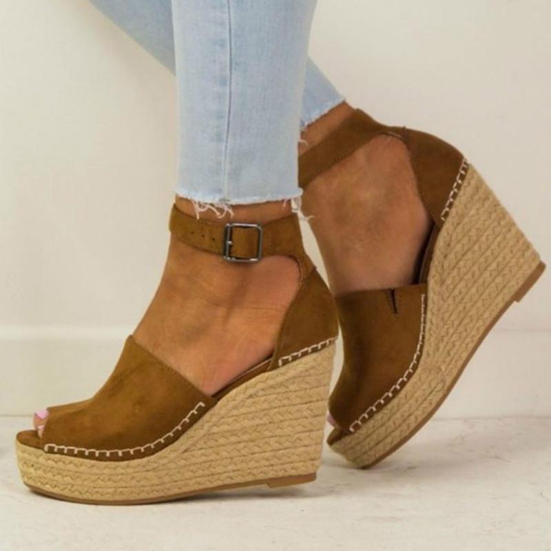 High Heel Hemp Rope Casual Sandals - GetComfyShoes