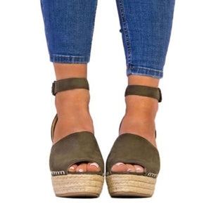 High Heel Hemp Rope Casual Sandals - GetComfyShoes