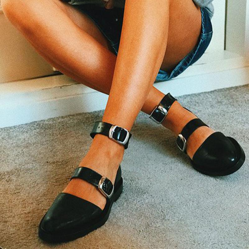 2019 New Fashion Trends Outfits Low Heel Shallow Buckle Sandals - GetComfyShoes