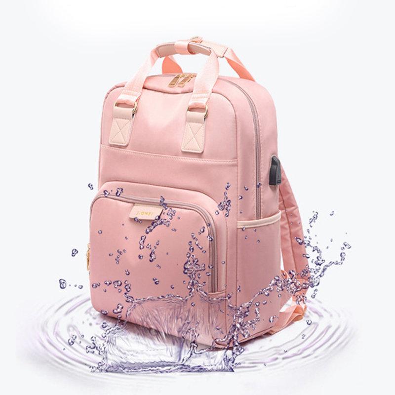 Women Latop Backpack Nylon Waterproof Multifunction Casual Patchwork Backpack - Getcomfyshoes