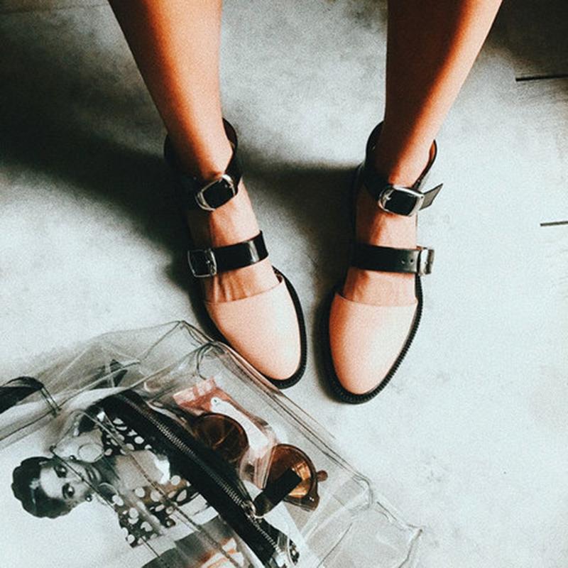 2019 New Fashion Trends Outfits Low Heel Shallow Buckle Sandals - GetComfyShoes