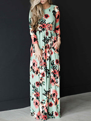 Floral Print Maxi Dress - GetComfyShoes