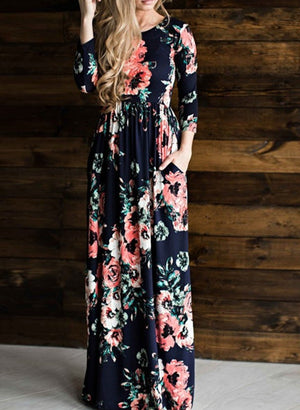 Floral Print Maxi Dress - GetComfyShoes