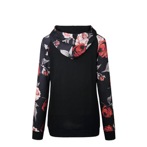 Drawstring Floral Print Sweatshirt - GetComfyShoes