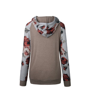 Drawstring Floral Print Sweatshirt - GetComfyShoes