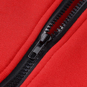 Zipper Solid Color Casual Hoodie