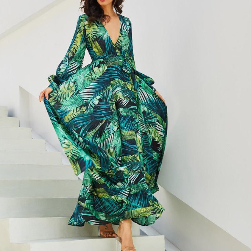 Tropical Beach Vintage Maxi Dresses - GetComfyShoes