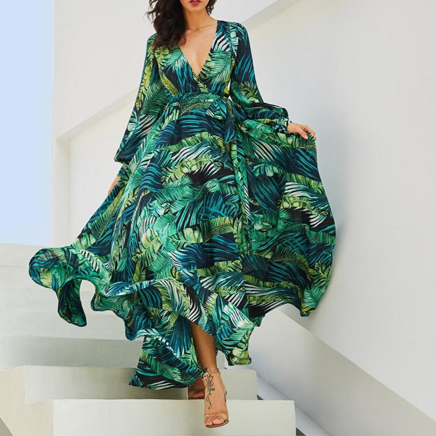 Tropical Beach Vintage Maxi Dresses - GetComfyShoes