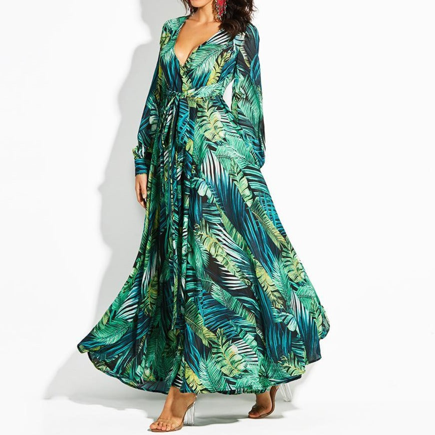 Tropical Beach Vintage Maxi Dresses - GetComfyShoes