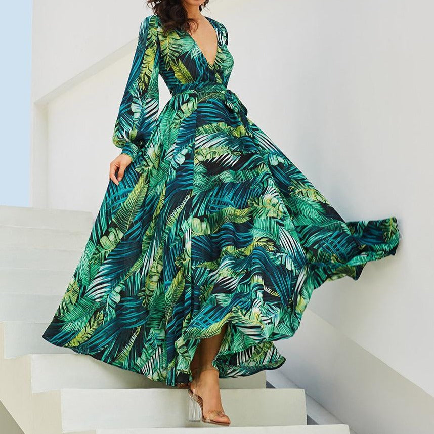 Tropical Beach Vintage Maxi Dresses - GetComfyShoes