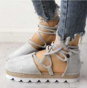 Lace-Up Summer Chunky Sandals - GetComfyShoes