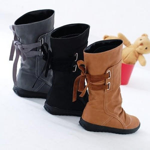 Lace-up Mid-Calf Boots - GetComfyShoes